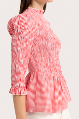 Ana Blouse - Red & White Gingham