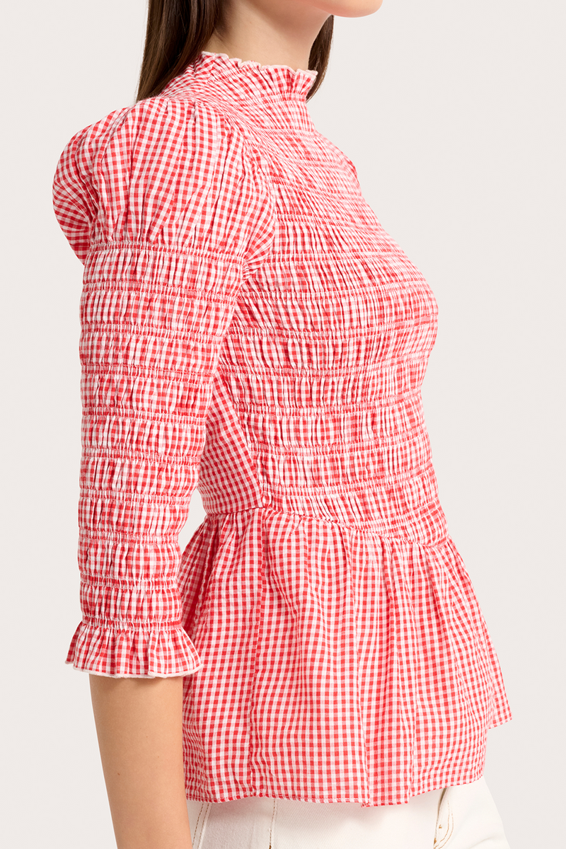 Ana Blouse - Red & White Gingham