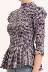Ana Blouse - Black Blush Gingham