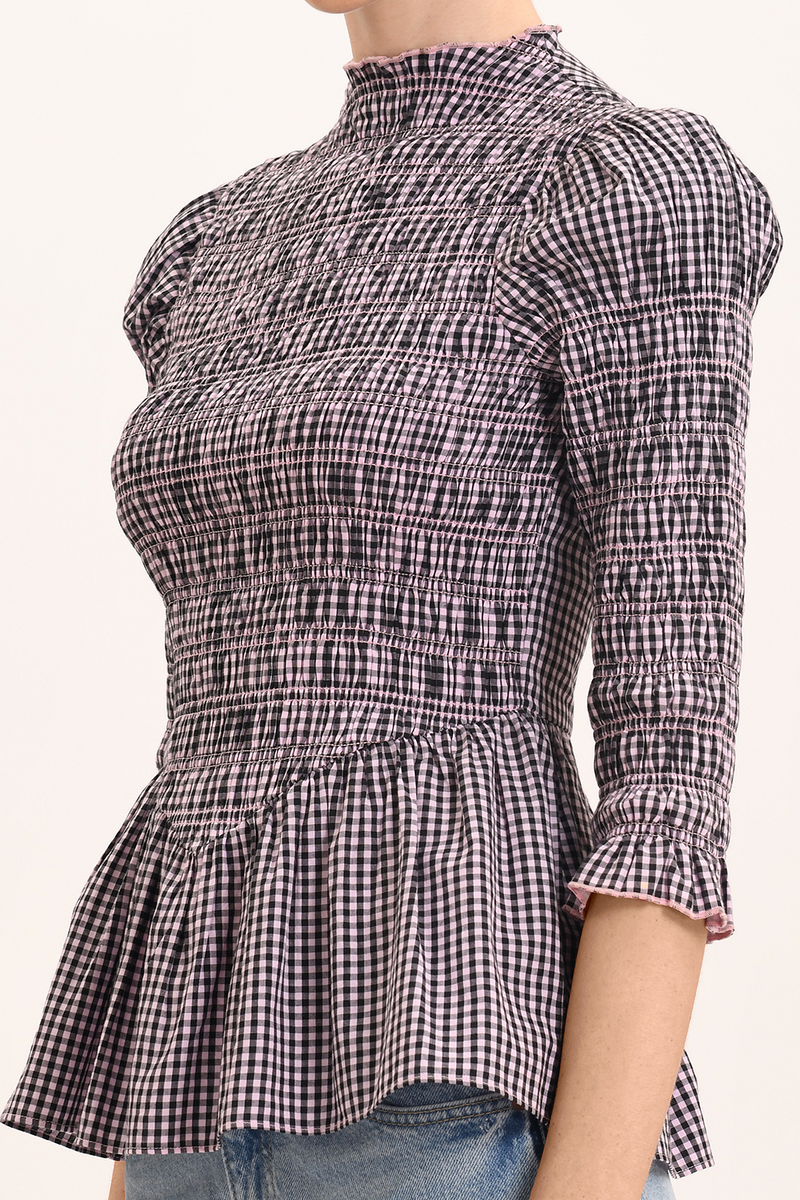 Ana Blouse - Black Blush Gingham