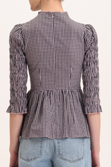 Ana Blouse - Black Blush Gingham