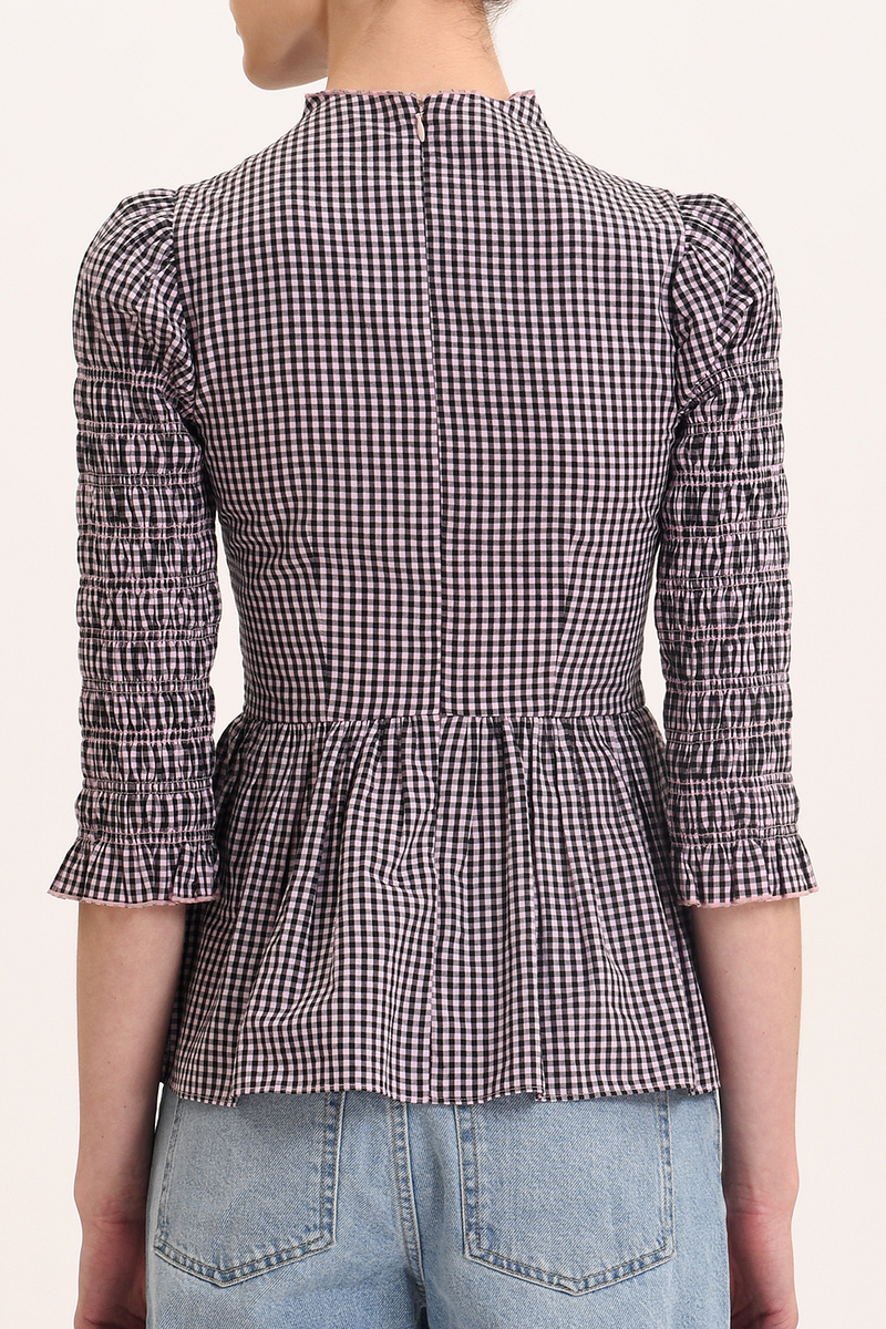 Ana Blouse - Black Blush Gingham