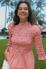Ana Blouse - Red & White Gingham