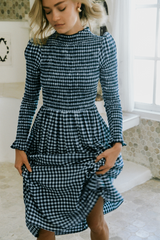 Berte Dress - Indigo Check