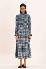 Berte Dress - Indigo Check