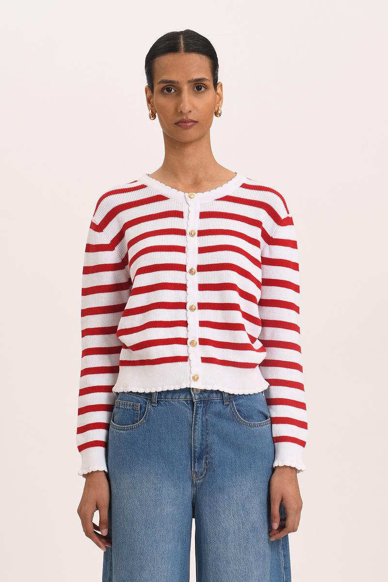 Blanca Knit - Cherry Stripe