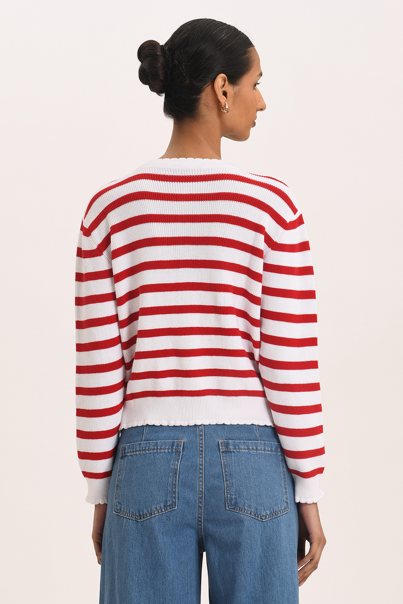 Blanca Knit - Cherry Stripe