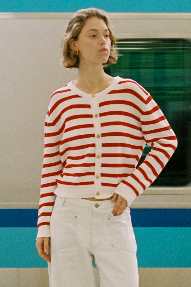 Blanca Knit - Cherry Stripe