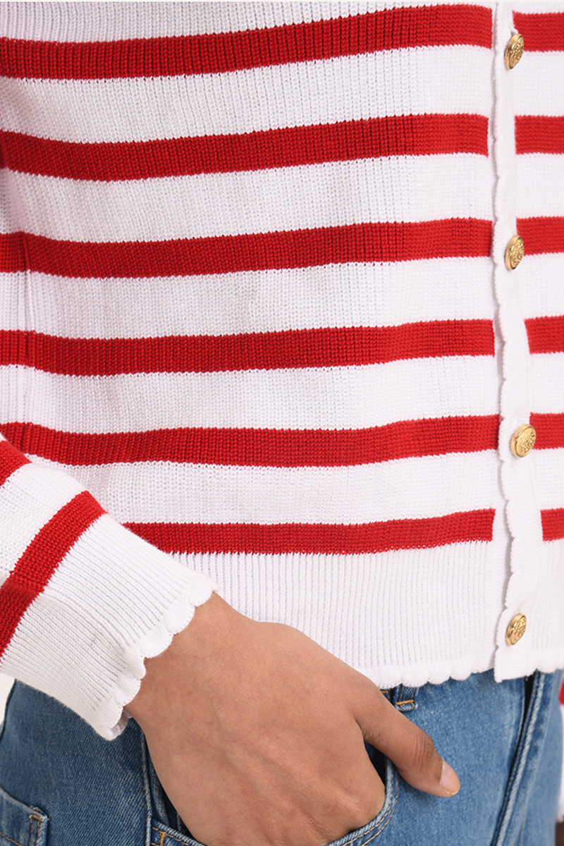 Blanca Knit - Cherry Stripe