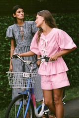 Catalina Blouse - Pink Floss Stripe