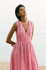 Lia Dress - Cherry Check