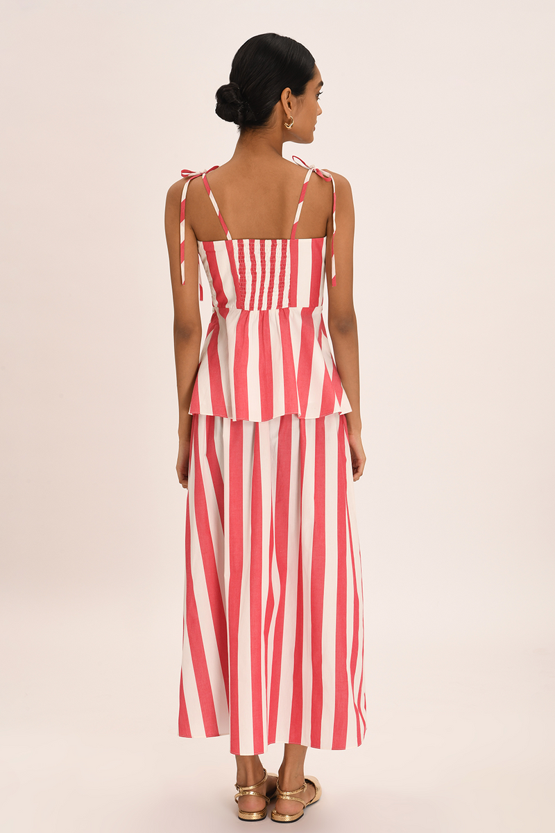 Camille Skirt - Poppy Stripe