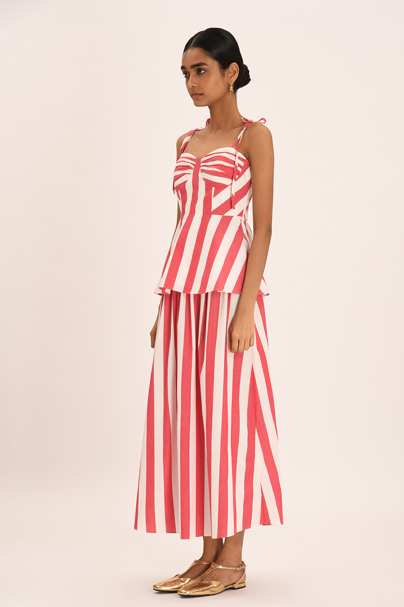 Camille Skirt - Poppy Stripe