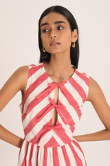 Carlita Midi Dress - Poppy Stripe