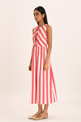 Carlita Midi Dress - Poppy Stripe