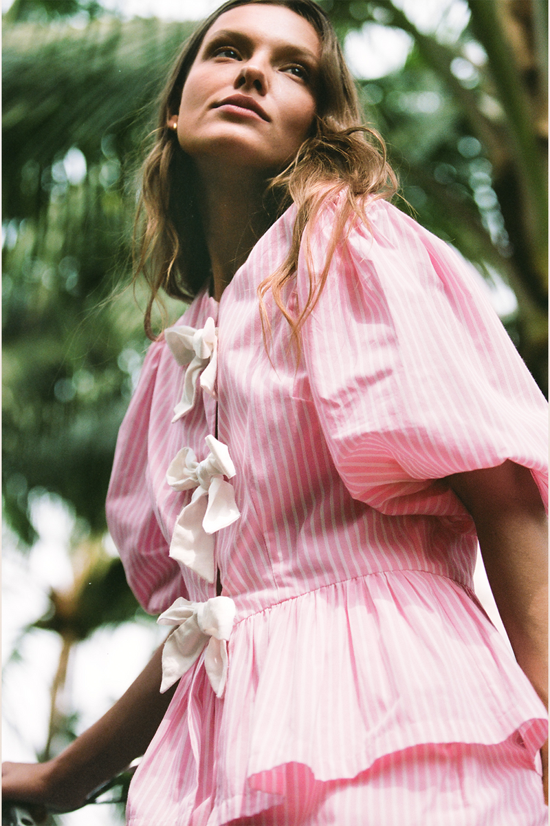 Catalina Blouse - Pink Floss Stripe