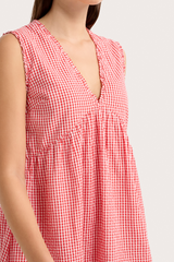 Cecile Dress - Red & White Gingham