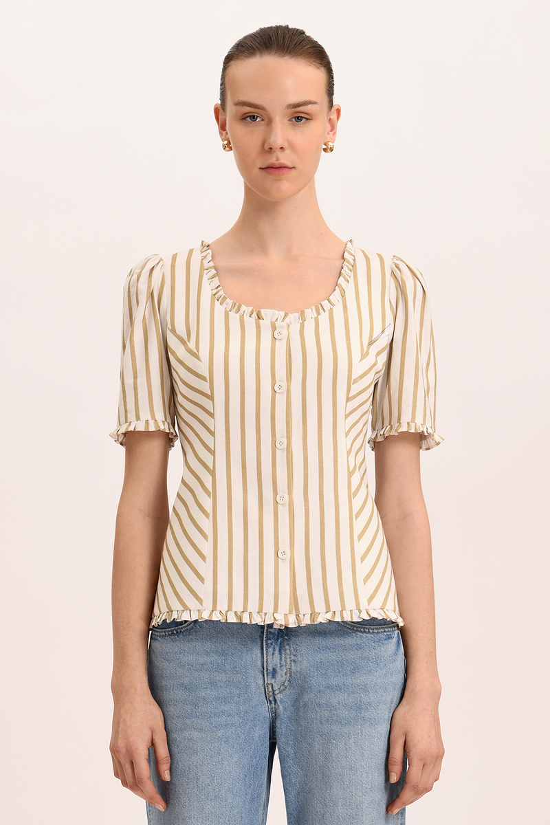 Dulce Top - Sage Stripe
