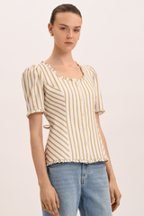 Dulce Top - Sage Stripe