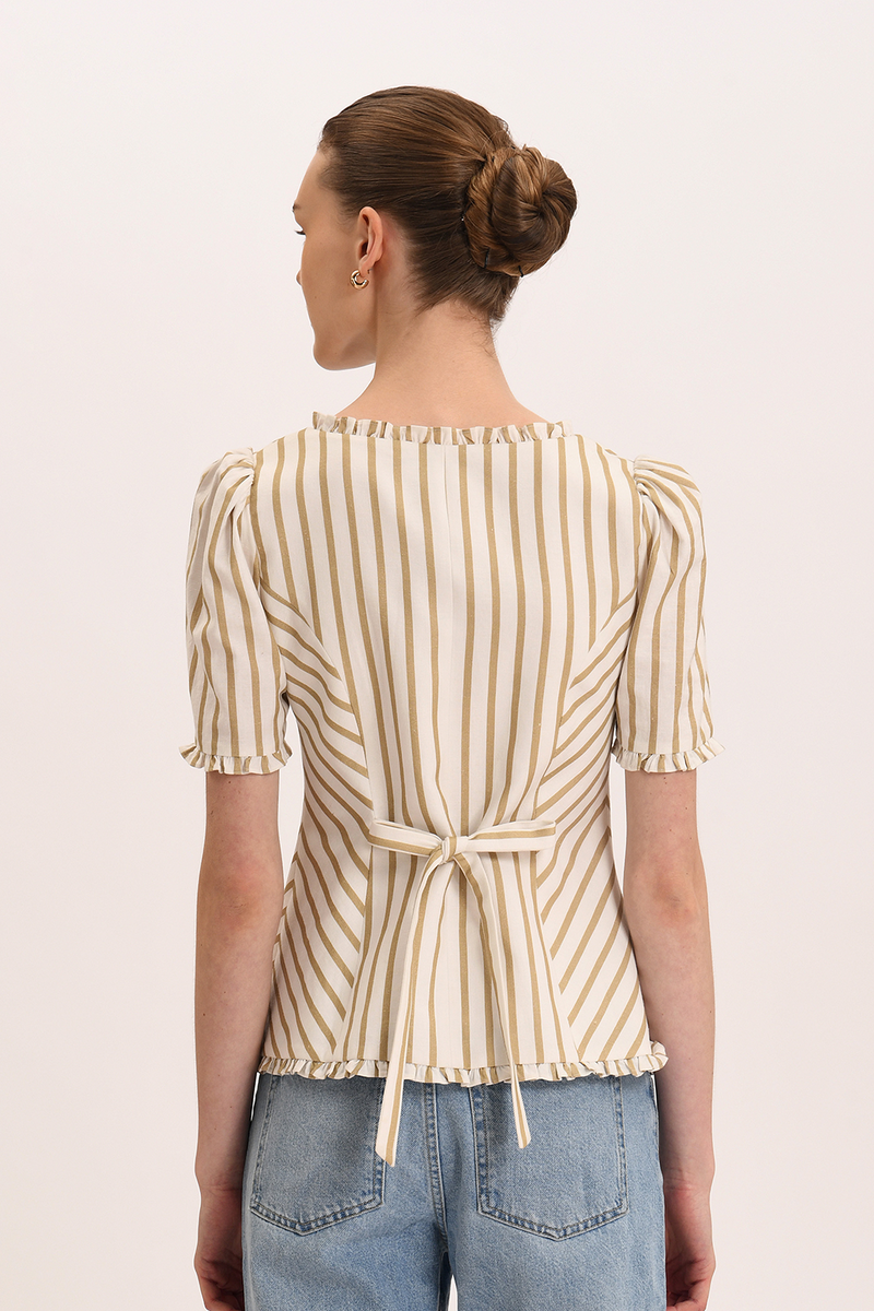 Dulce Top - Sage Stripe