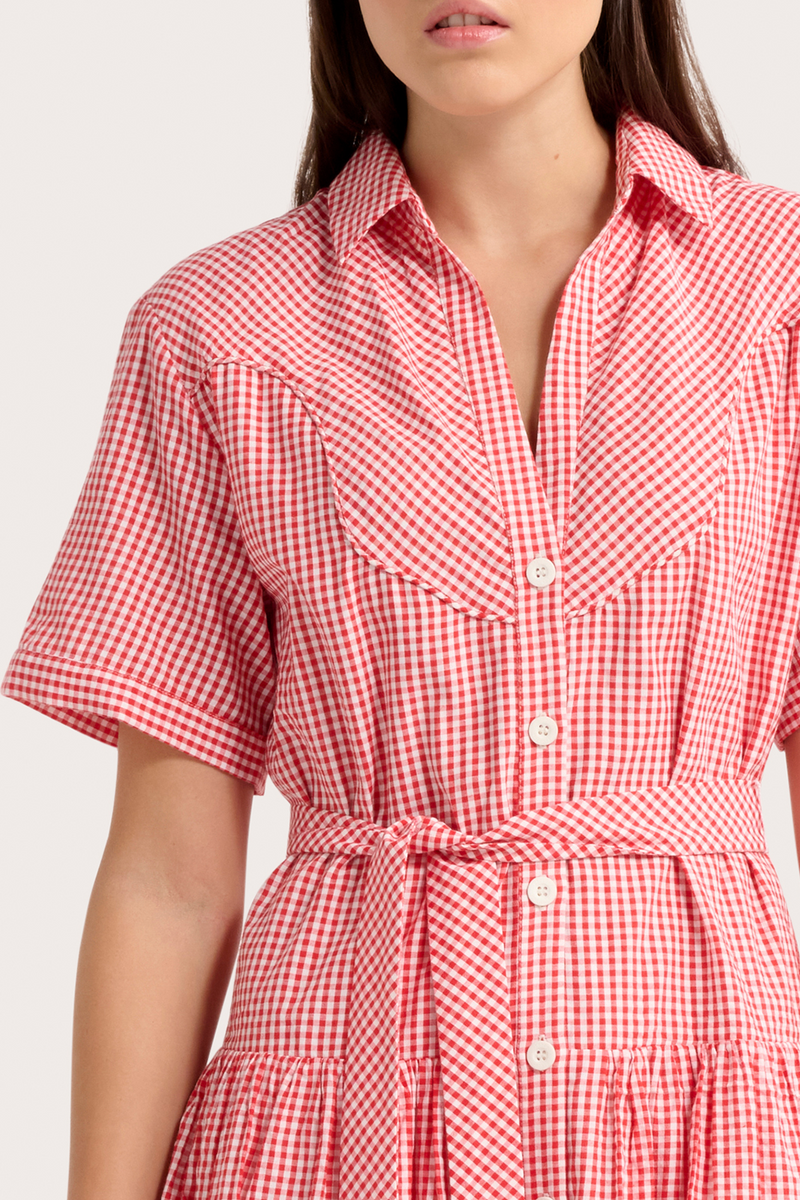 Georgie Dress - Red & White Gingham