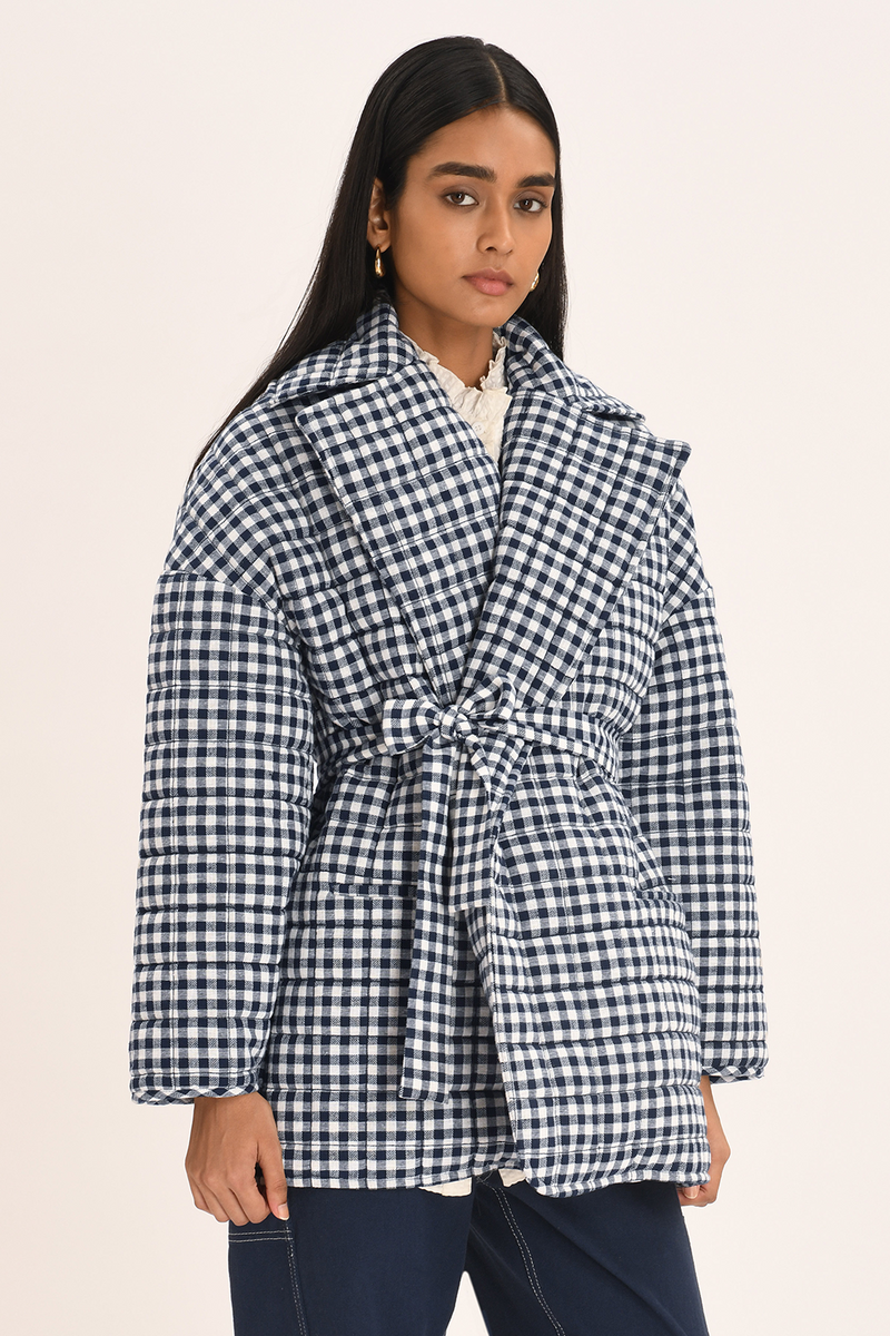 Noemi Coat - Indigo Check