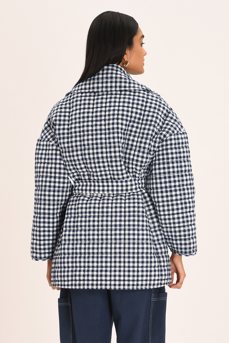 Noemi Coat - Indigo Check