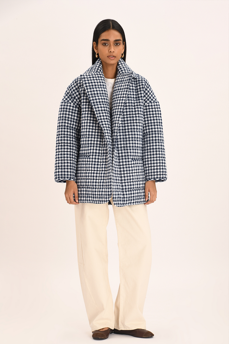 Noemi Coat - Indigo Check