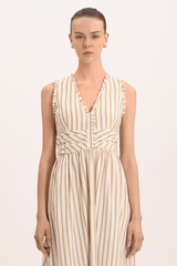 Lia Dress - Sage Stripe