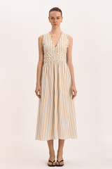 Lia Dress - Sage Stripe