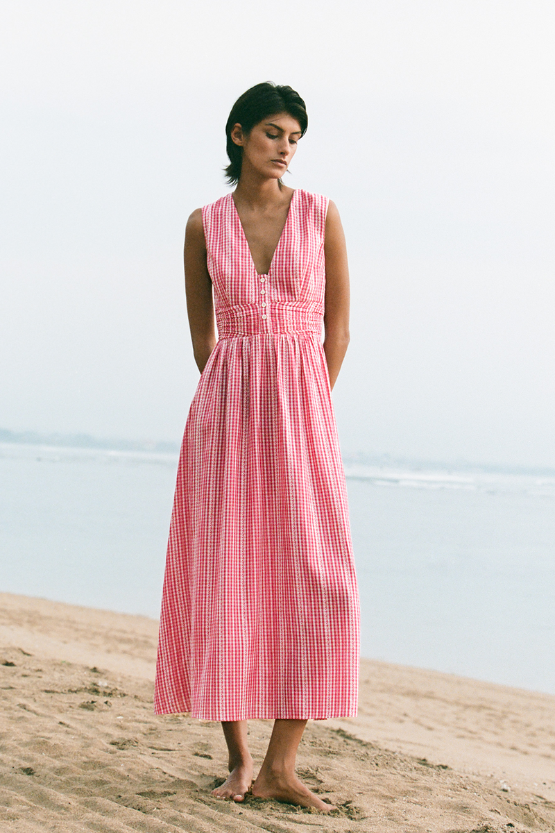 Lia Dress - Cherry Check