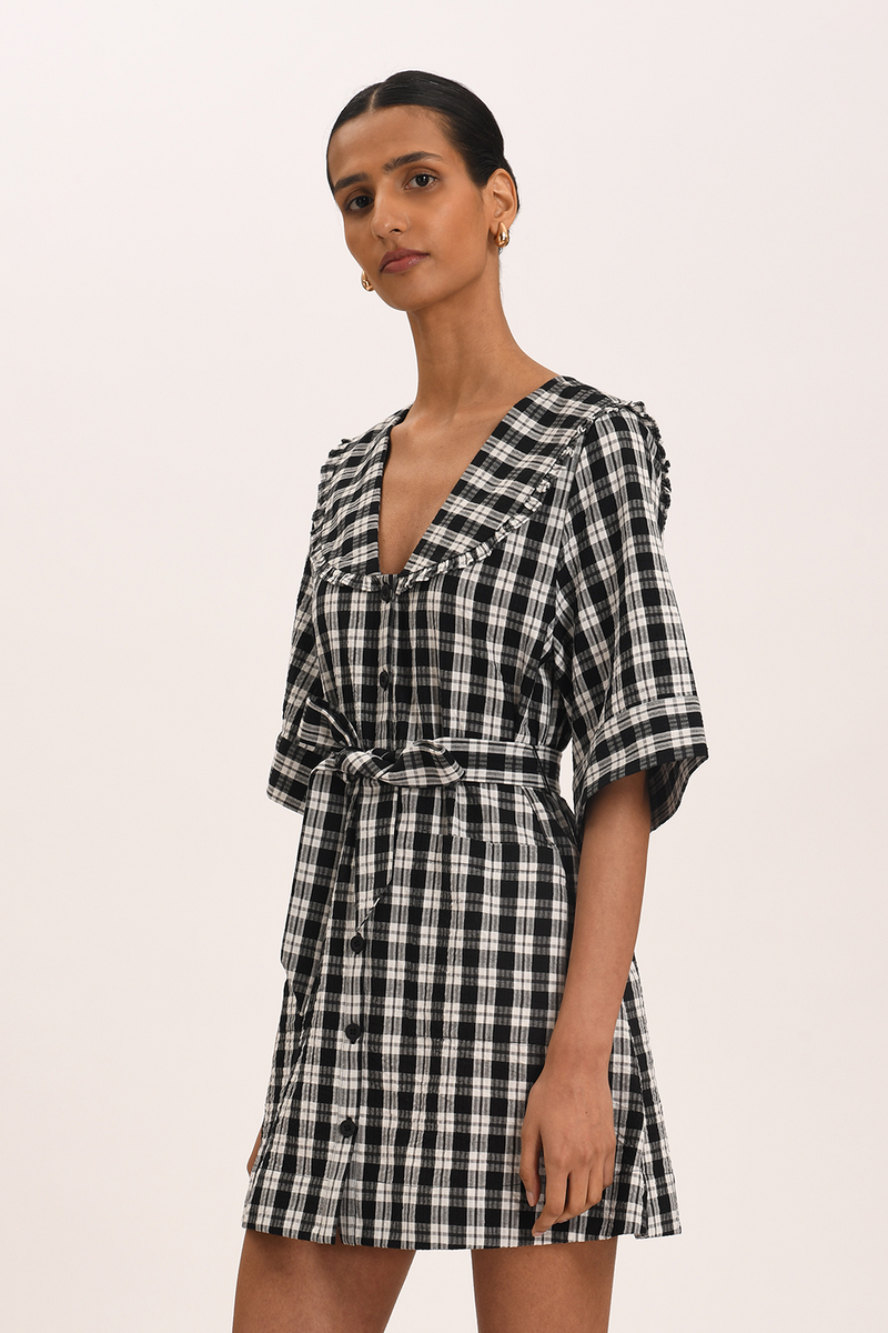 Lucielle Mini Dress - Midnight Check
