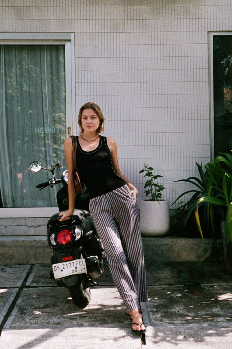 Mia Pant - Liquorice Stripe