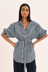 Solene Shirt - Indigo Check