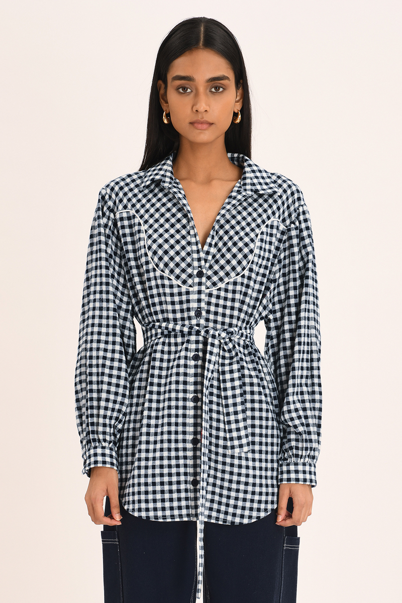 Solene Shirt - Indigo Check