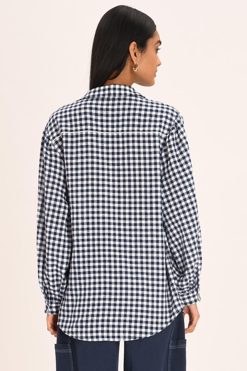 Solene Shirt - Indigo Check